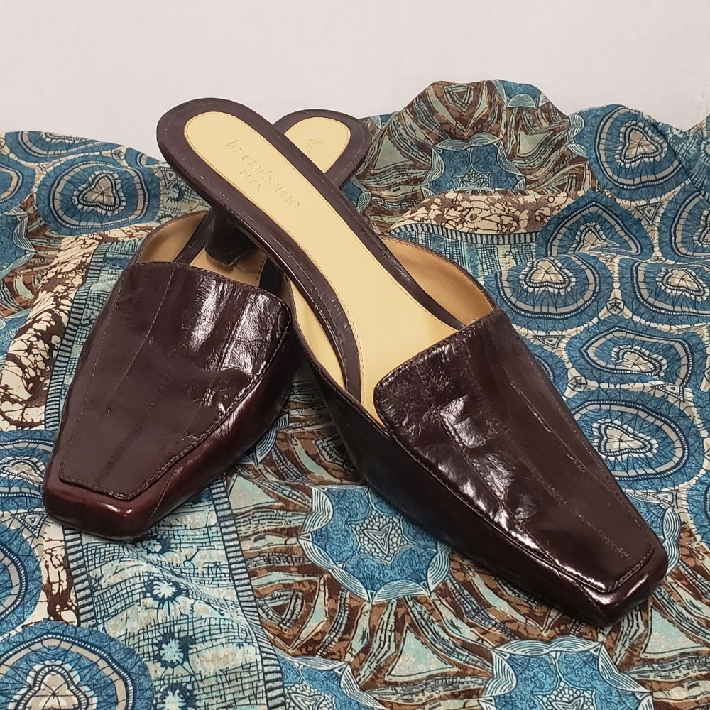 Liz Claiborne Flex Brown Leather Mule Size 9.5M